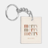 トレンディーカラフルメリー名前をカスタムするパーティー キーホルダー (正面左)