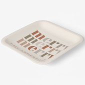 トレンディーカラフルメリー名前をカスタムするパーティー ペーパープレート (傾斜あり)