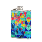 トレンディーカラフルモザイク抽象芸術パターン フラスク (左)