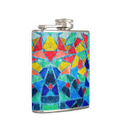 トレンディーカラフルモザイク抽象芸術パターン フラスク (右)