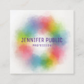 トレンディーカラフルモダンエレガントテンプレート スクエア名刺 (正面)