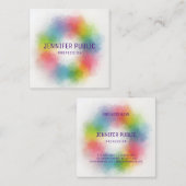 トレンディーカラフルモダンエレガントテンプレート スクエア名刺 (正面/裏面)
