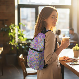 トレンディーカラフルモダンタイルパーソナライズされた名 スリングバッグ
