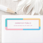 トレンディーカラフルモダンテンプレート差出人住所 ラベル (インサイチュ)