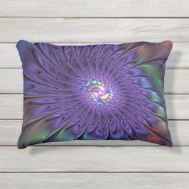 トレンディーカラフルモダン抽象芸術フラクタル花 アウトドアクッション