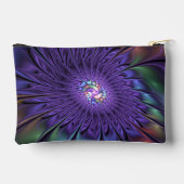 トレンディーカラフルモダン抽象芸術フラクタル花 アクセサリーポーチ (裏面)