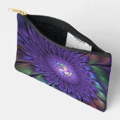 トレンディーカラフルモダン抽象芸術フラクタル花 アクセサリーポーチ (見開き)