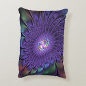 トレンディーカラフルモダン抽象芸術フラクタル花 アクセントクッション (裏面(縦))