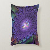 トレンディーカラフルモダン抽象芸術フラクタル花 アクセントクッション (正面(垂直))