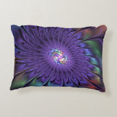 トレンディーカラフルモダン抽象芸術フラクタル花 アクセントクッション (裏面)