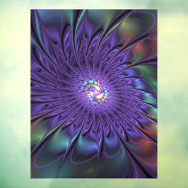 トレンディーカラフルモダン抽象芸術フラクタル花 ウィンドウサイン