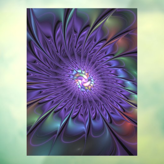 トレンディーカラフルモダン抽象芸術フラクタル花 ウィンドウサイン (シート3)