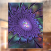 トレンディーカラフルモダン抽象芸術フラクタル花 ウィンドウサイン (シート2)