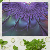 トレンディーカラフルモダン抽象芸術フラクタル花 キッチンタオル (折り畳み)