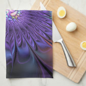 トレンディーカラフルモダン抽象芸術フラクタル花 キッチンタオル (四つ折り)