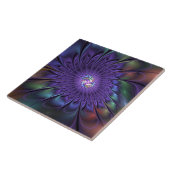 トレンディーカラフルモダン抽象芸術フラクタル花 タイル (側面)