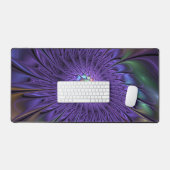 トレンディーカラフルモダン抽象芸術フラクタル花 デスクマット (キーボード&マウス)