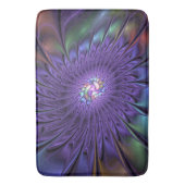 トレンディーカラフルモダン抽象芸術フラクタル花 バスマット (正面縦)