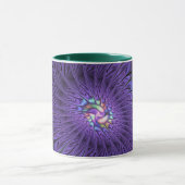 トレンディーカラフルモダン抽象芸術フラクタル花 マグカップ (中央)
