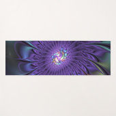 トレンディーカラフルモダン抽象芸術フラクタル花 ヨガマット (正面(横))