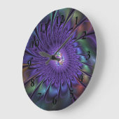 トレンディーカラフルモダン抽象芸術フラクタル花 ラージ壁時計 (傾斜)