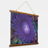 トレンディーカラフルモダン抽象芸術フラクタル花 吊り下げ型タペストリー (傾斜あり)