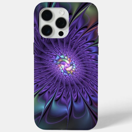 トレンディーカラフルモダン抽象芸術フラクタル花 Case-Mate iPhoneケース (裏面)