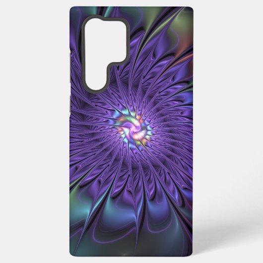 トレンディーカラフルモダン抽象芸術フラクタル花 SAMSUNG GALAXYケース (裏面)