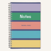 トレンディーカラフルモノグラムののフルネームに関する注意 ノートブック (正面)