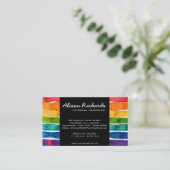 トレンディーカラフルレインボーストライプズのインテリアデザイン 名刺 (スタンド正面)
