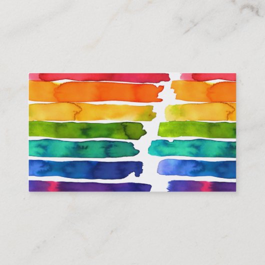 トレンディーカラフルレインボーストライプズのインテリアデザイン 名刺 (裏面)