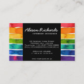 トレンディーカラフルレインボーストライプズのインテリアデザイン 名刺 (正面)