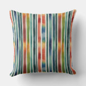 トレンディーカラフルレインボーストライプズ水彩投げ アウトドアクッション (裏面)