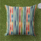 トレンディーカラフルレインボーストライプズ水彩投げ アウトドアクッション (芝生)