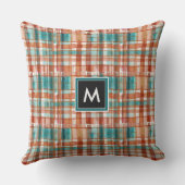 トレンディーカラフルレインボータータンチェックパターン水彩 アウトドアクッション (裏面)