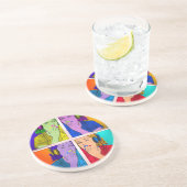 トレンディーカラフルレトロアートデザイン コースター (側面)