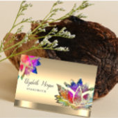 トレンディーカラフルロータスフラワーヨガインストラクター 名刺