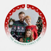 トレンディーカラフル両面2枚フォトスノーフレーク メタルオーナメント (正面)