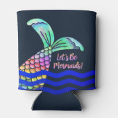 トレンディーカラフル人魚の尾と波 缶クーラー (裏面)