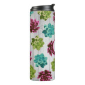 トレンディーカラフル多肉植物とウッドプ素朴ランクス タンブラー (回転左)