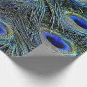 トレンディーカラフル孔雀の羽根 ラッピングペーパー (角)