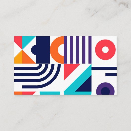 トレンディーカラフル幾何模様抽象芸術モザイク 名刺 (裏面)