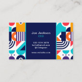 トレンディーカラフル幾何模様抽象芸術モザイク 名刺 (正面)