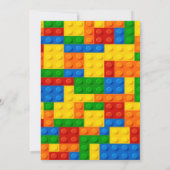 トレンディーカラフル建物ブロックバースデーパーティー 招待状 (裏面)