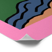 トレンディーカラフル手描き漫画の花 ポスター (角)