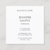 トレンディーカラフル抽象芸術エレガントテンプレートカスタム スクエア名刺 (裏面)