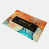 トレンディーカラフル抽象芸術大歓迎 ドアマット (アングル)