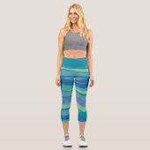 トレンディーカラフル抽象芸術 カプリレギンス (正面)