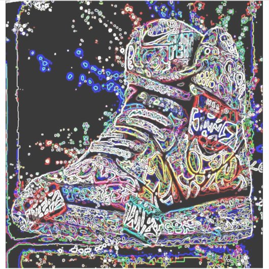 トレンディーカラフル水彩グラフィティスニーカー シール (正面)