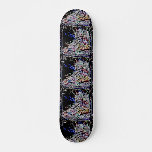 トレンディーカラフル水彩グラフィティスニーカー スケートボード (正面)